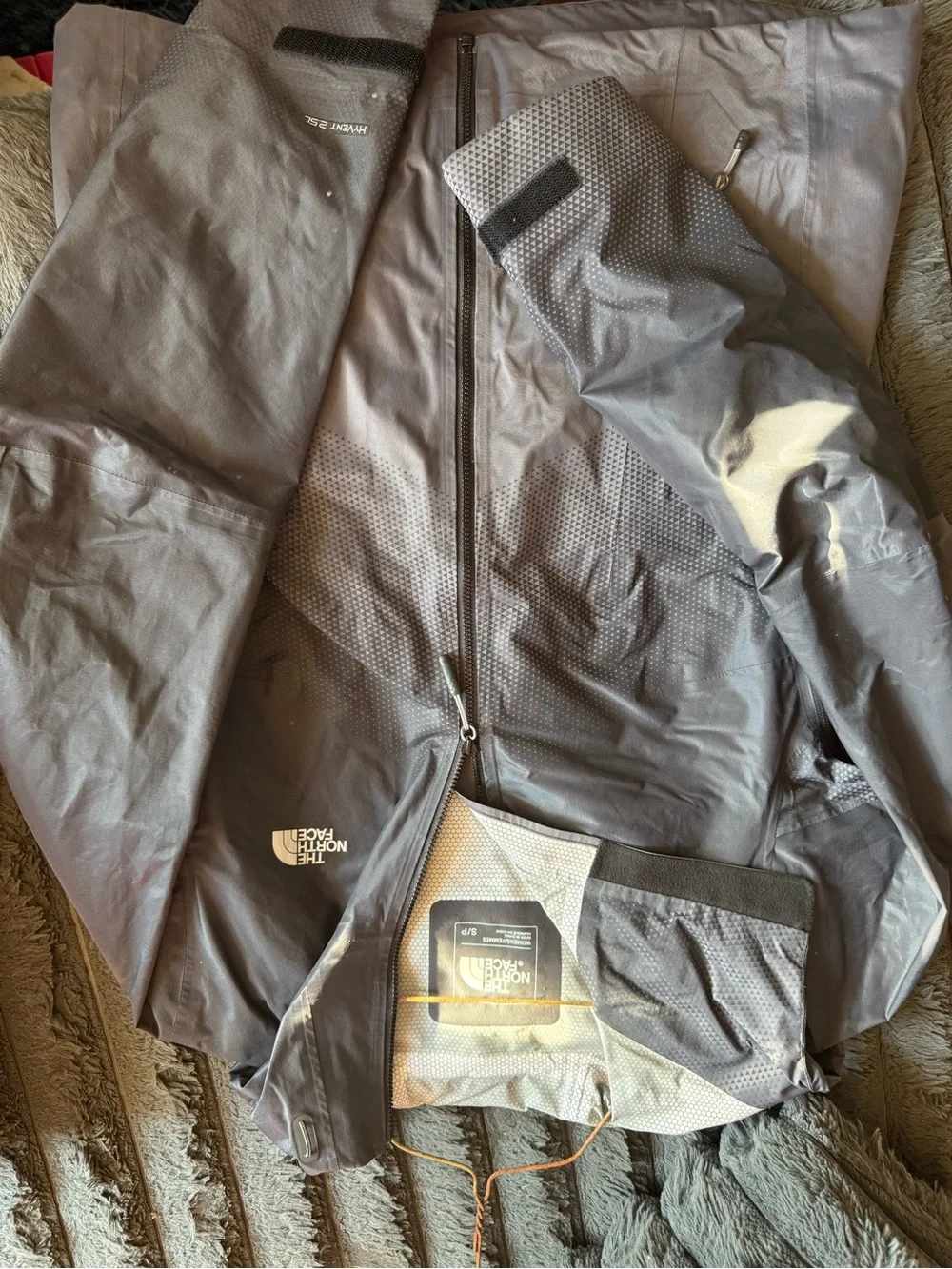 The North Face Men's Gray Raincoat with Mesh Lining
